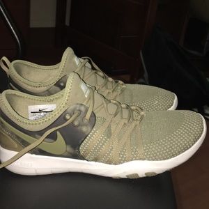 Olive Green Nike Free Training Athletic Shoes